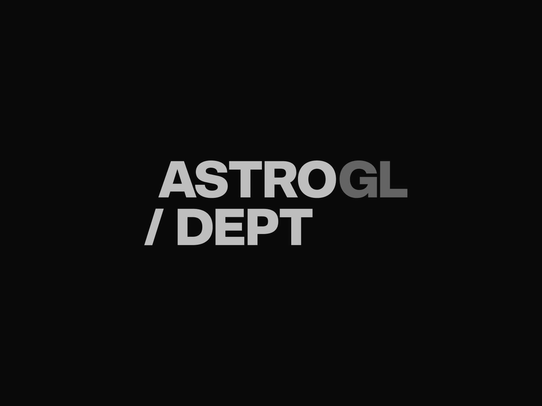 Minimalist typography asset for a brand identity system, highlighting stark text alignment, a custom forward slash divider, and clean structural lettering.