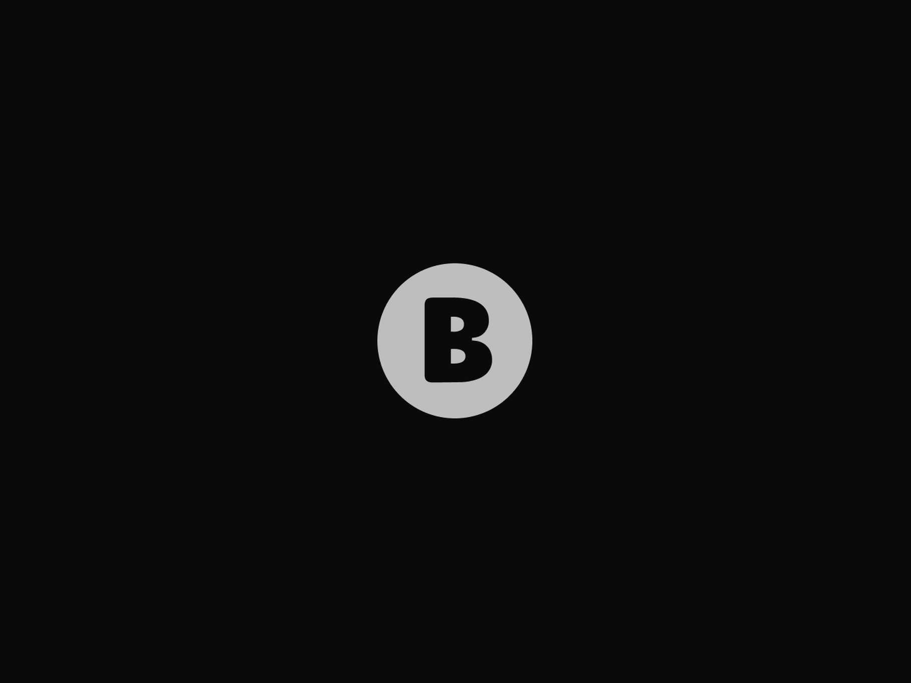 High-contrast circular monogram asset featuring a heavy, playful sans-serif letter "B" inside a clean geometric roundel template.