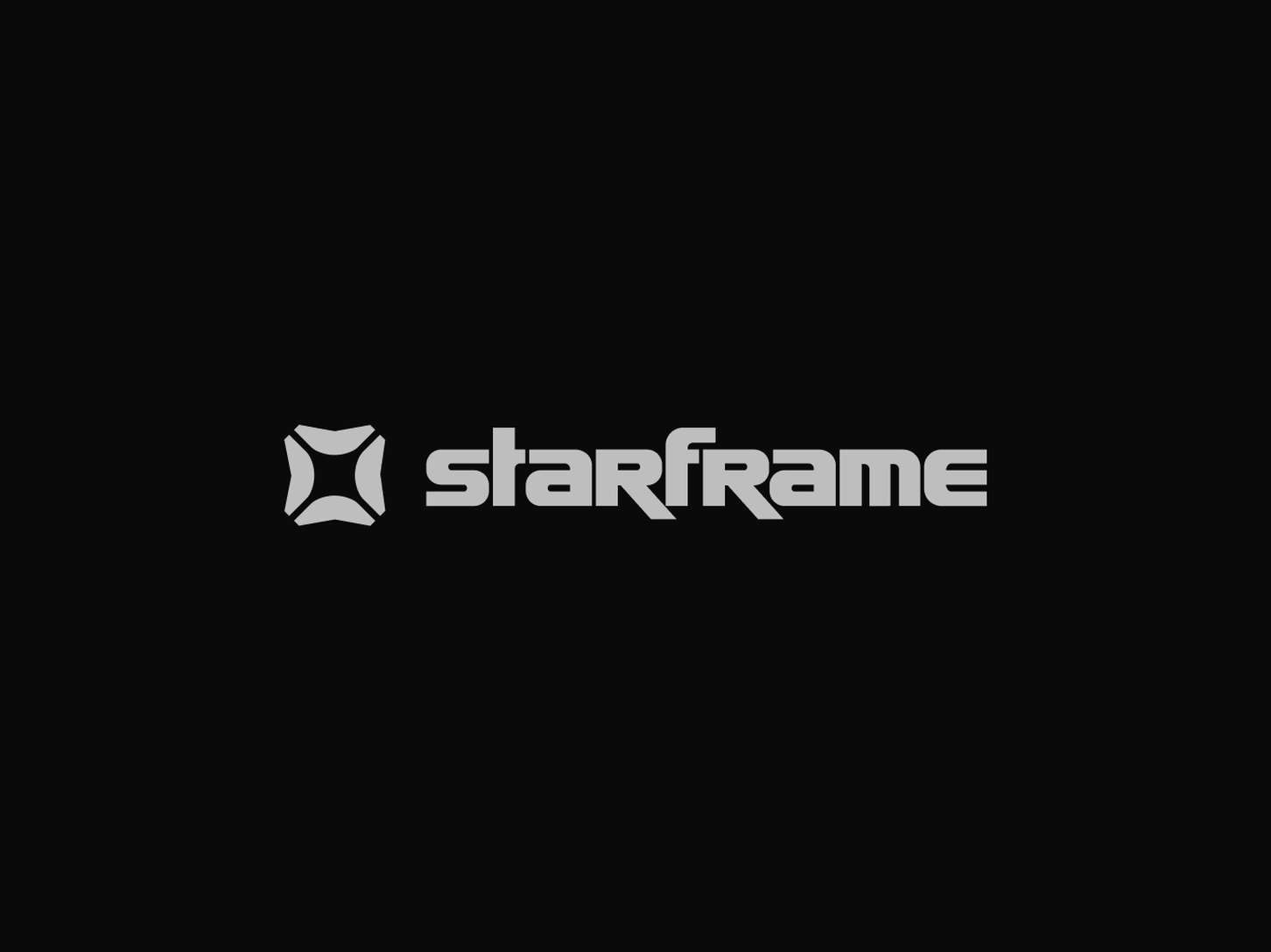 Modern aerospace or tech identity asset displaying a stylized four-point star emblem paired next to bold, angular geometric typography.