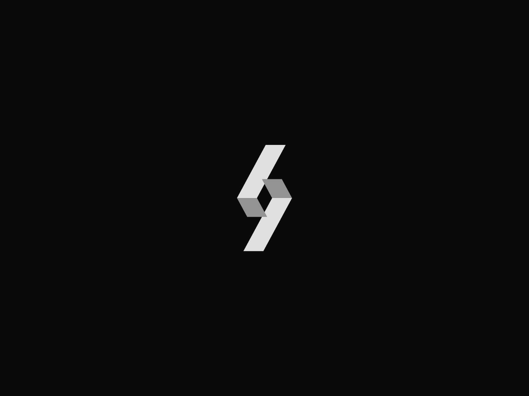 Standalone high-contrast corporate symbol showcasing a clean, structural dimensional abstract mark for a modern technology firm.