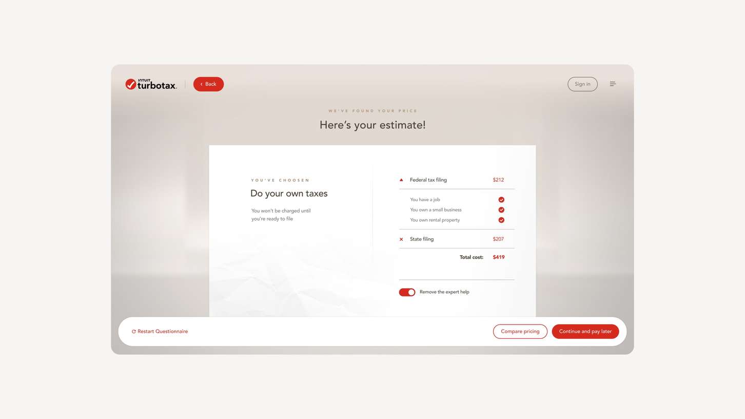 A full desktop screen concept showing an interactive shopping cart summary layout with path confirmations and price lists.