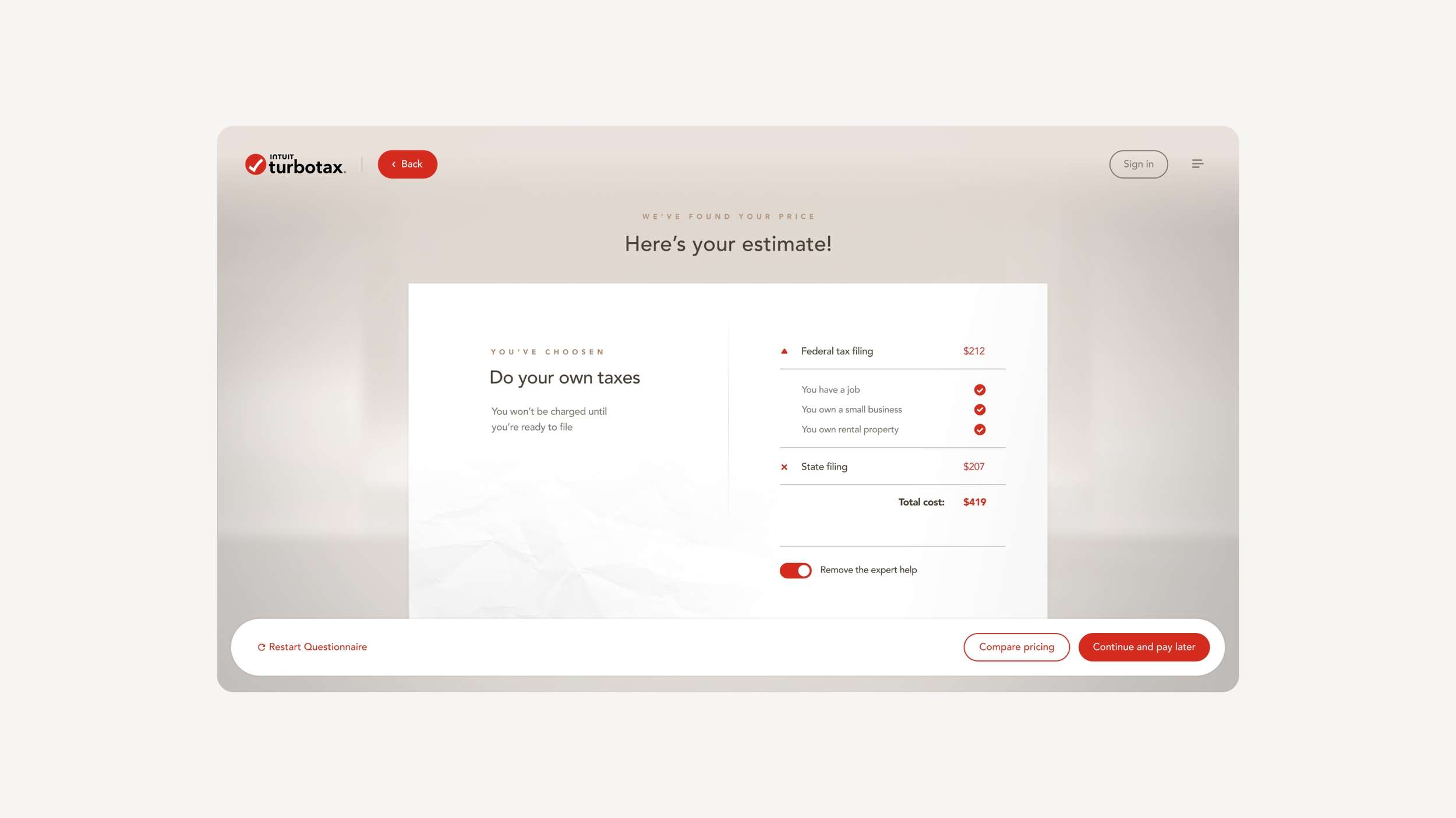 A full desktop screen concept showing an interactive shopping cart summary layout with path confirmations and price lists.
