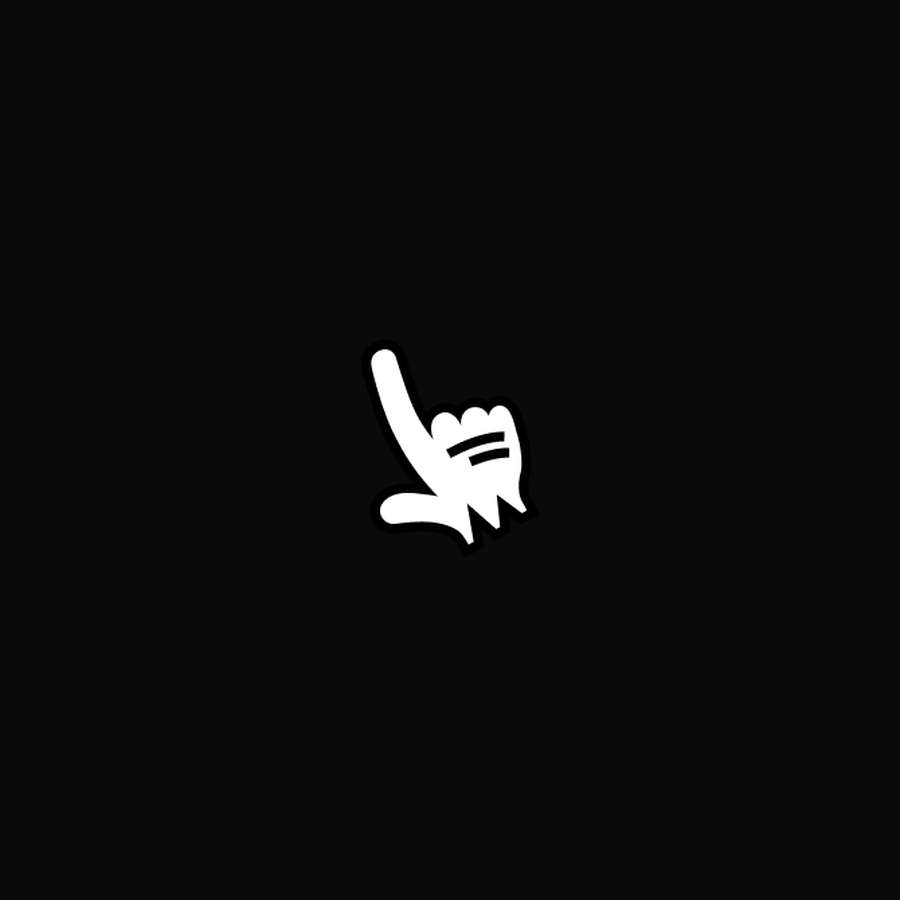Cartoon-style black and white pointer hand vector icon with thick outlines and dynamic accent curves on the back of the hand.