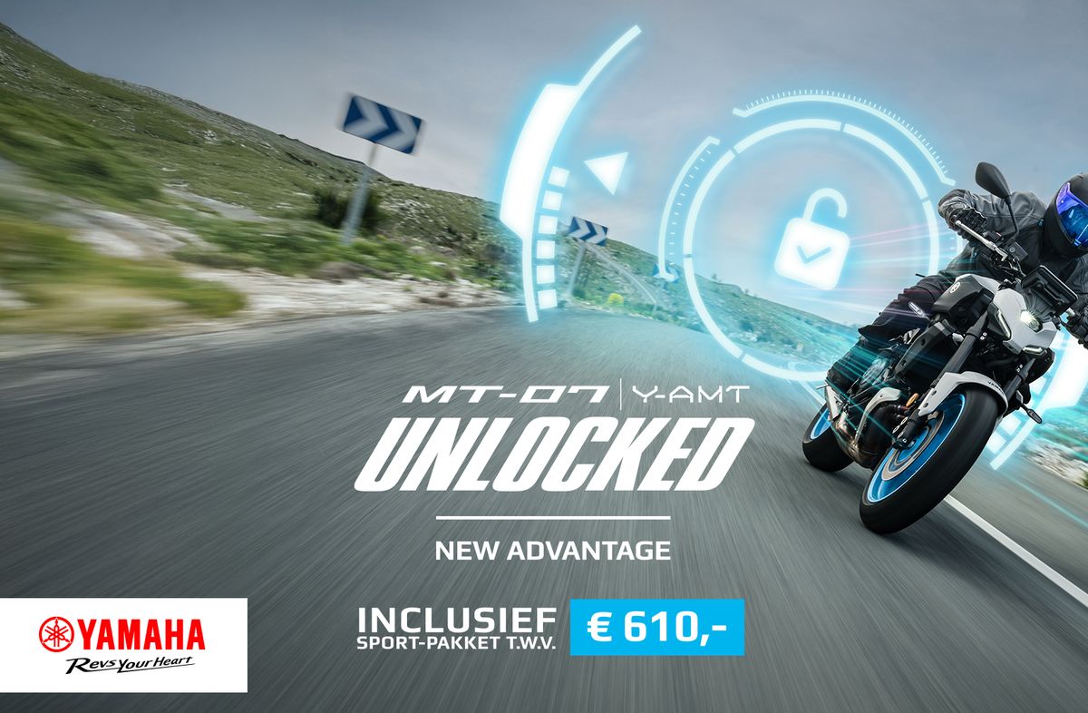 Upgrade je MT-07 Y-AMT met een gratis Sport-pakket t.w.v. € 610. Meer stijl, meer grip en een nog scherpere look. Tijdelijk beschikbaar, zolang de voorraad strekt.