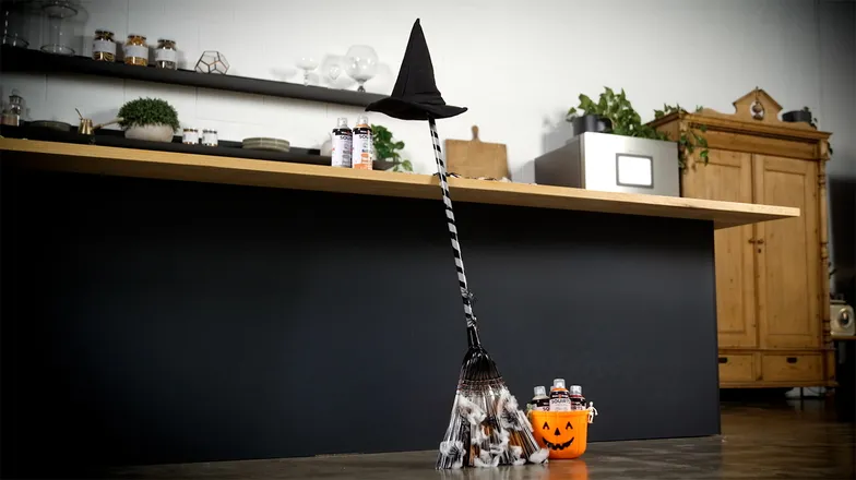 Create A Spooky Halloween Broom with White Knight Squirts