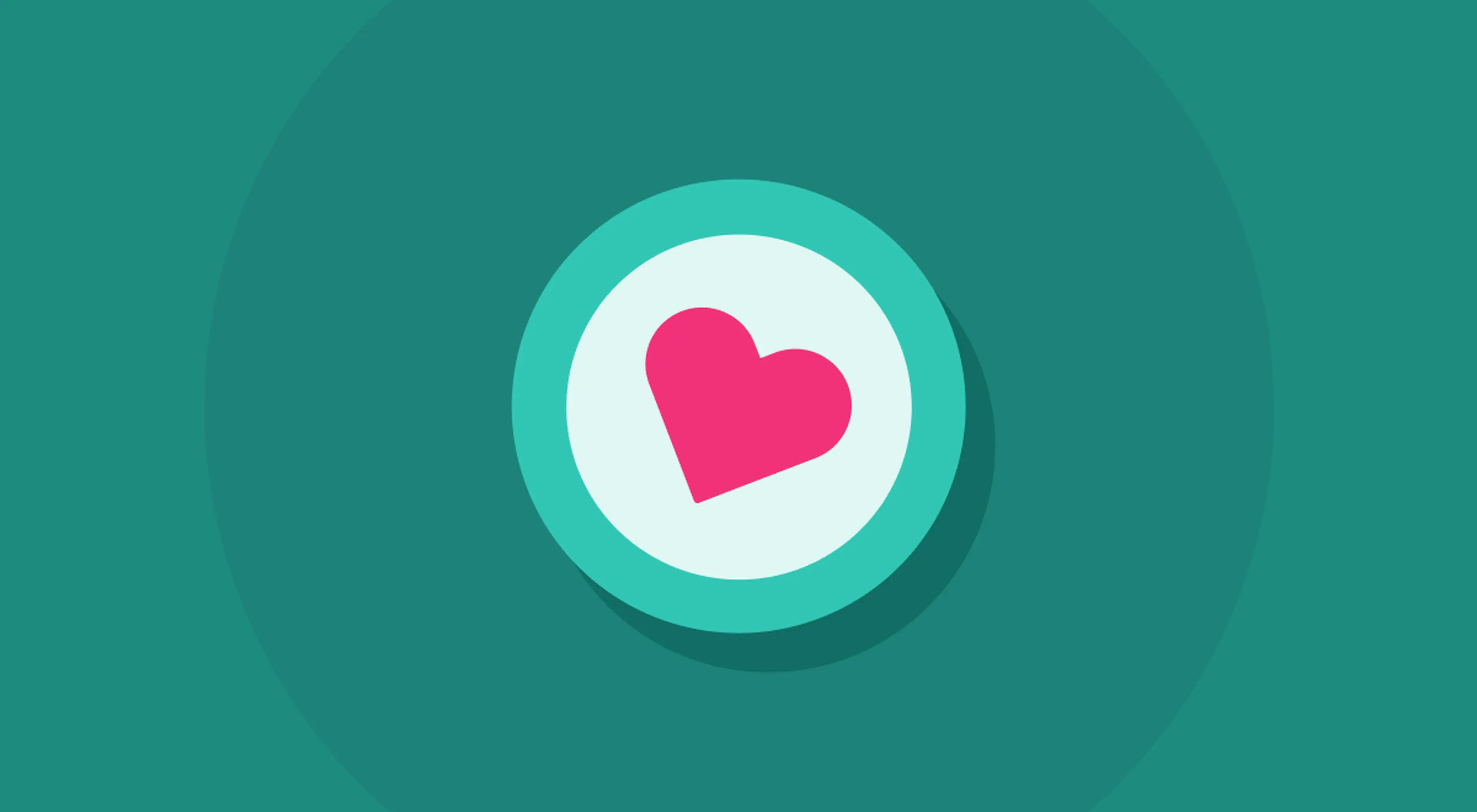 Pink heart icon inside a white and teal circular badge on a green background, symbolizing passion for interesting hobbies and personal interests