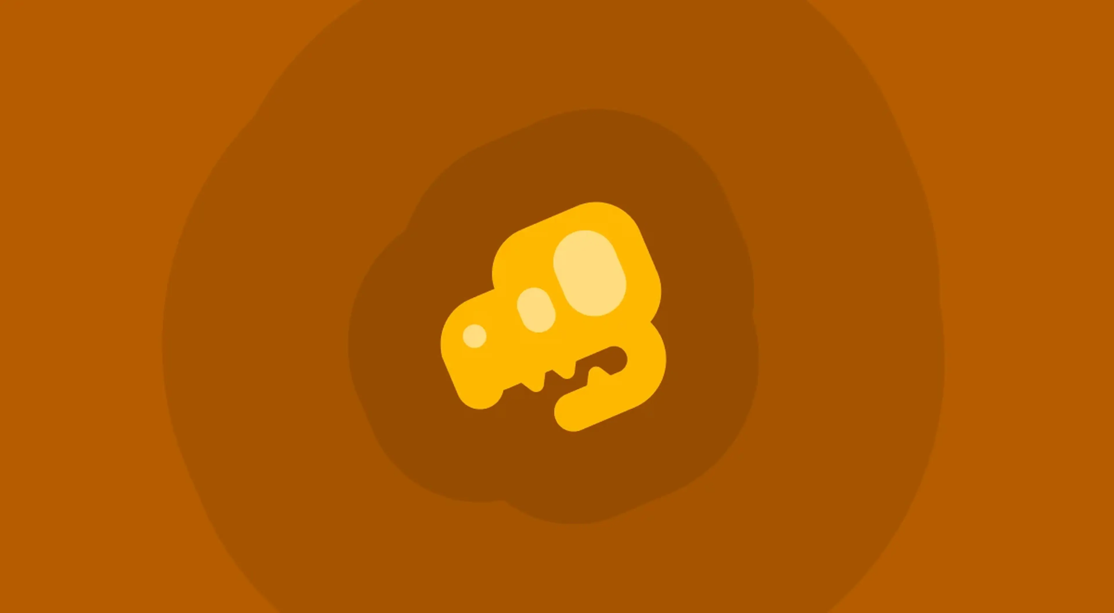 Illustrated yellow dinosaur fossil bone icon centered on a layered brown and orange background, representing an archaeological excavation microlesson