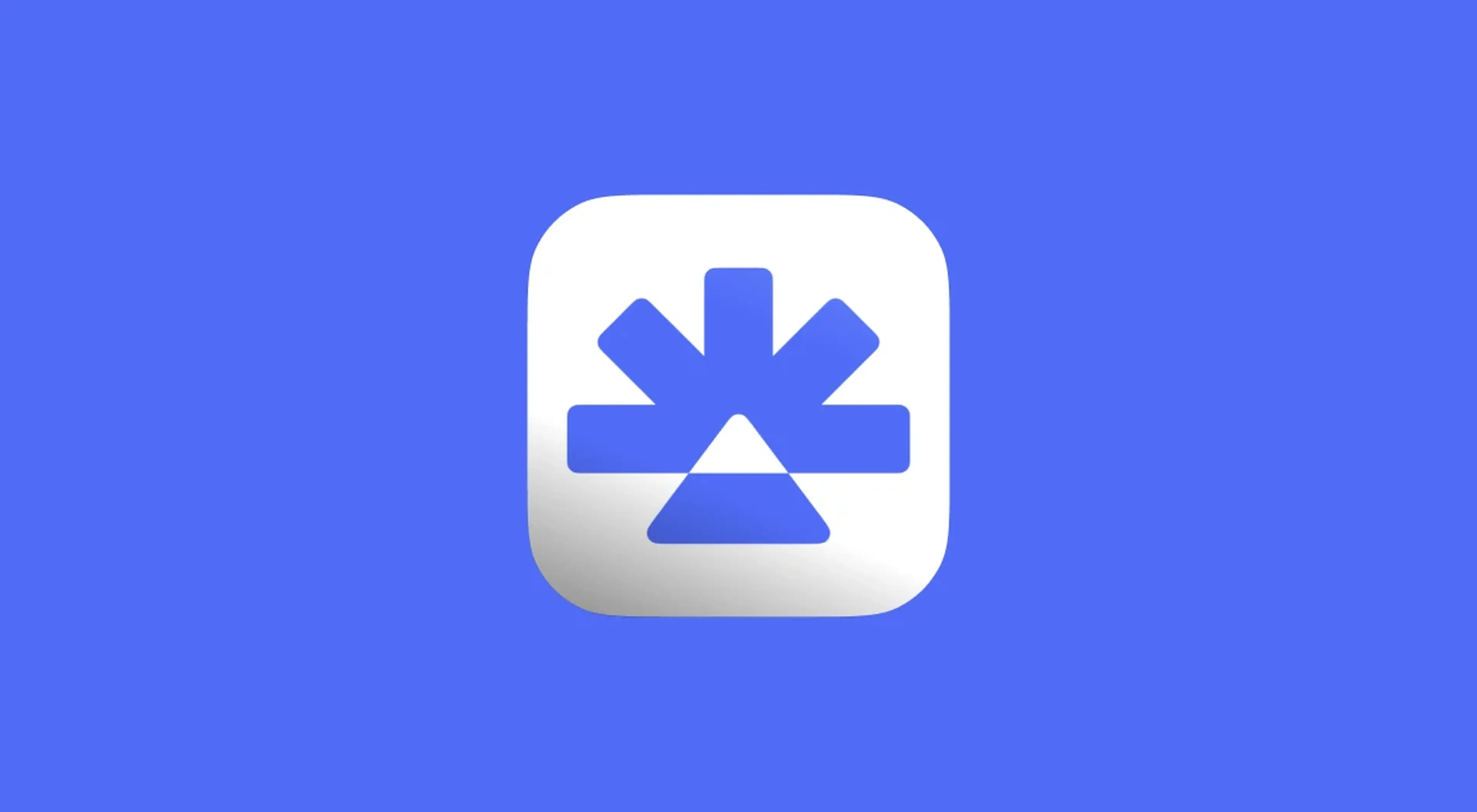 RemNote app icon with a white asterisk and triangle symbol on a blue rounded square against a blue background