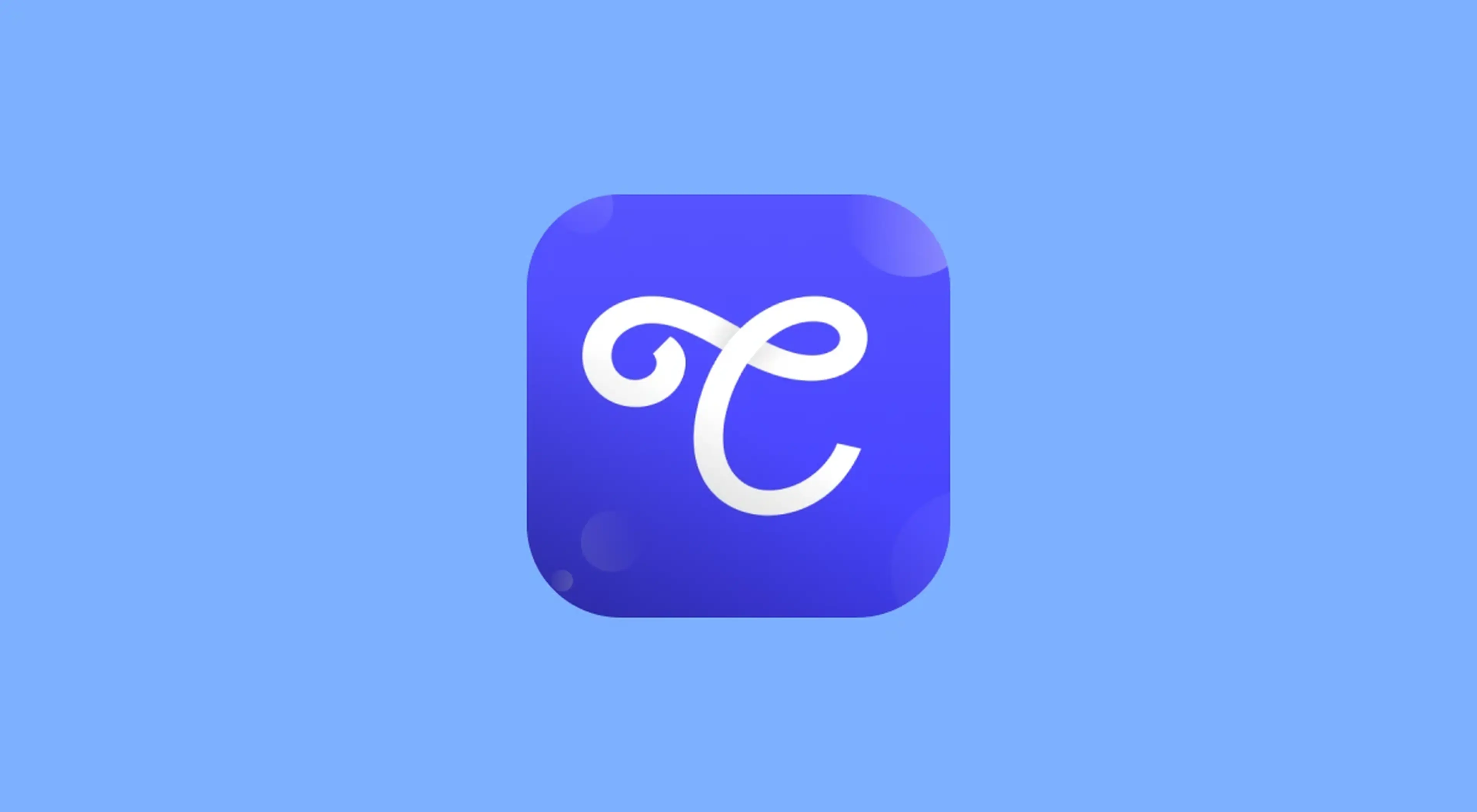 Coursiv app icon with a white cursive letter C on a purple-blue gradient background