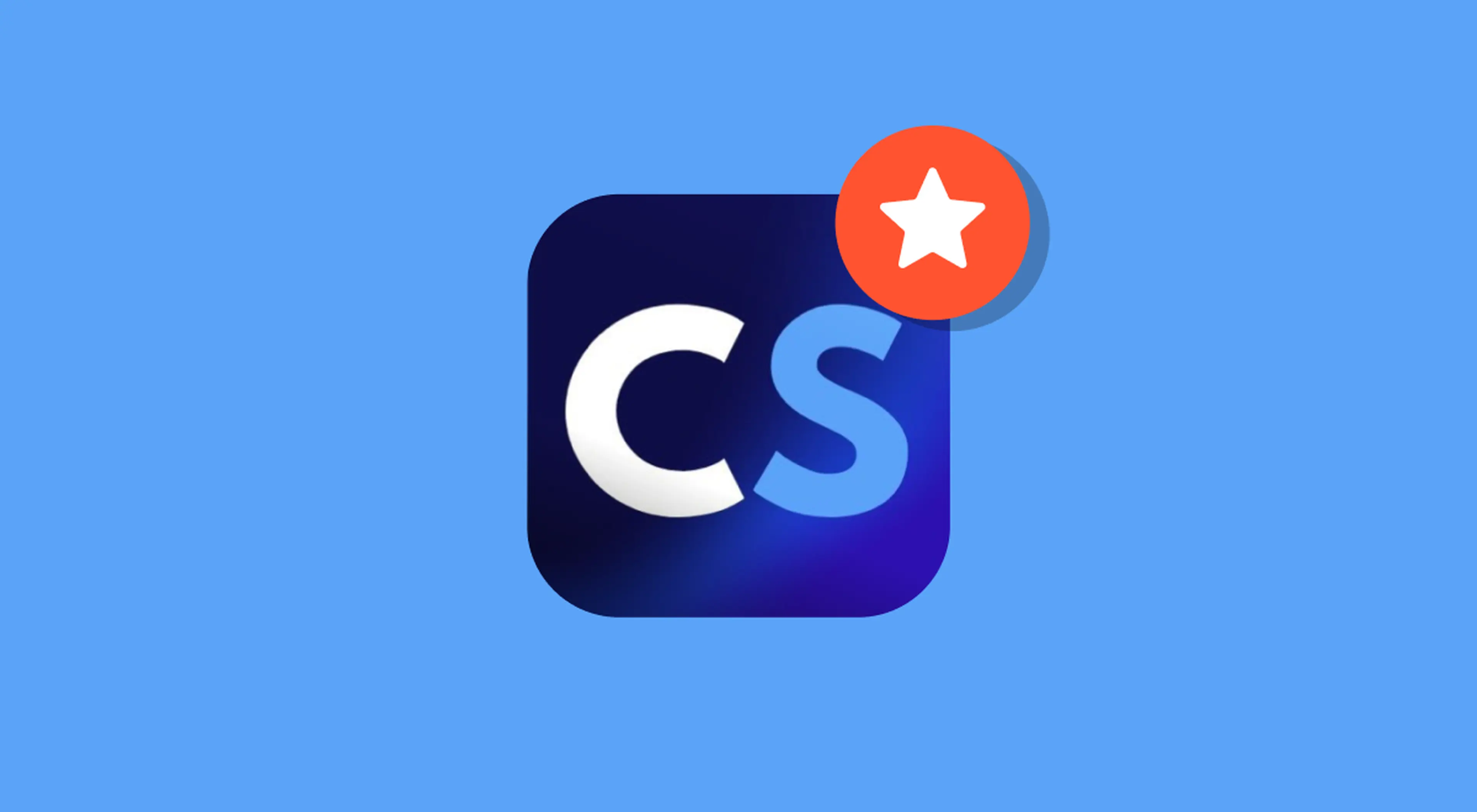 CompSciLib app icon with a red star badge on a solid blue background