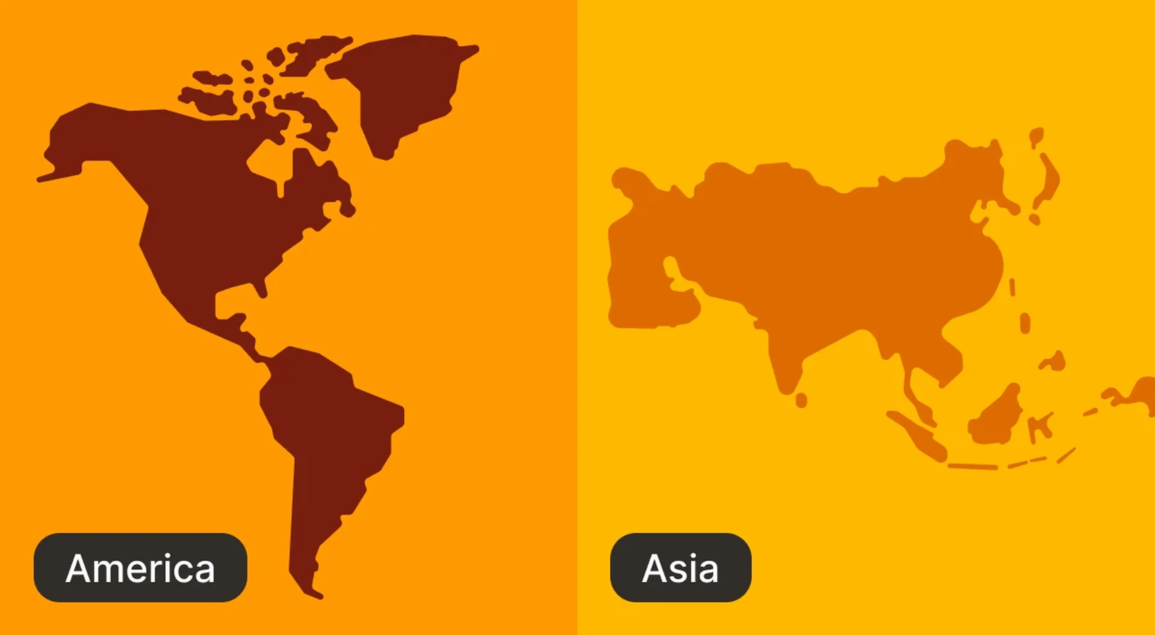 Illustrated world map split into America and Asia continents in brown on an orange background with a user avatar pin, exploring the geography of the oldest civilizations in the world