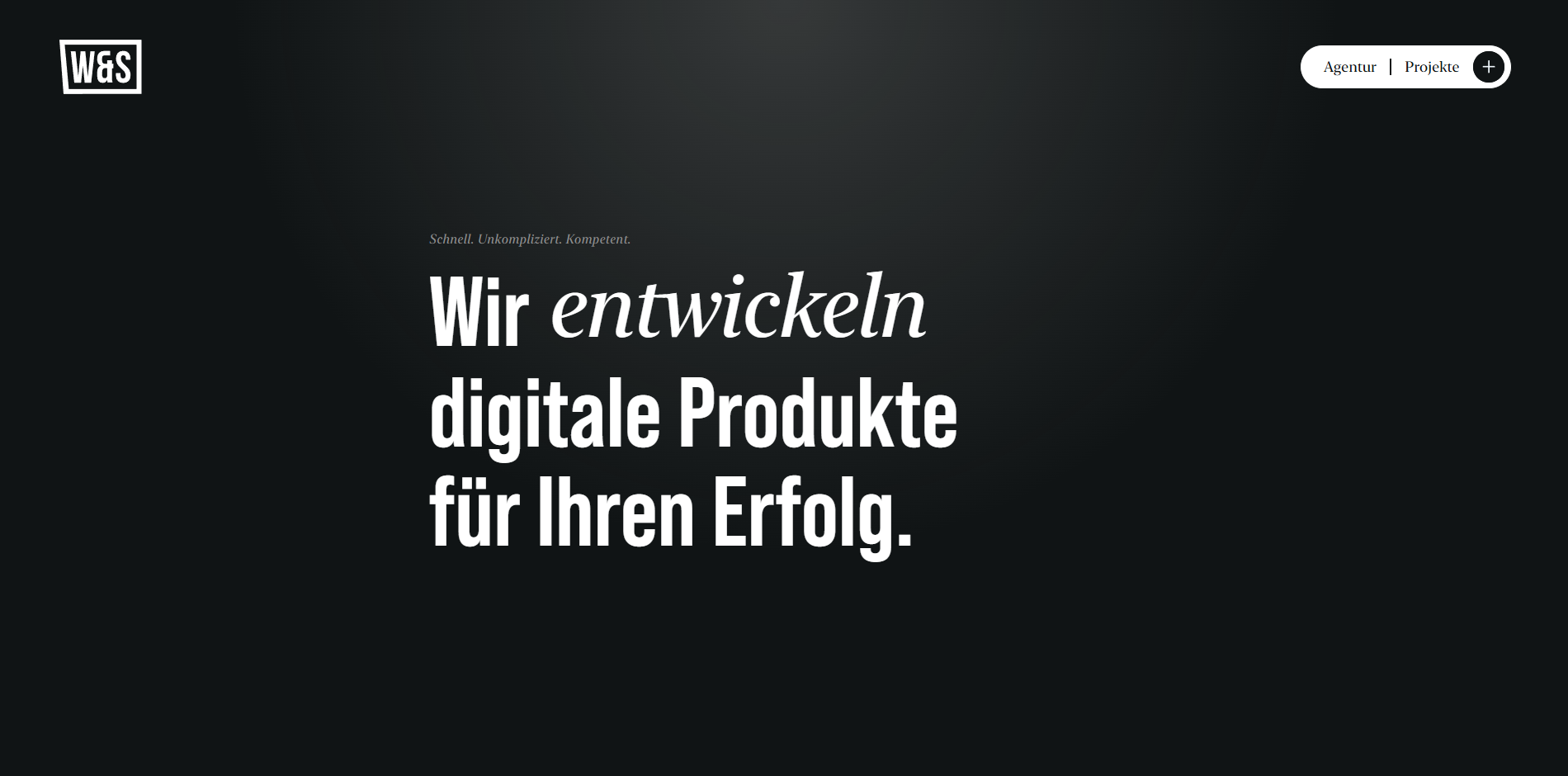 Ein Bild von der Startseite der Website