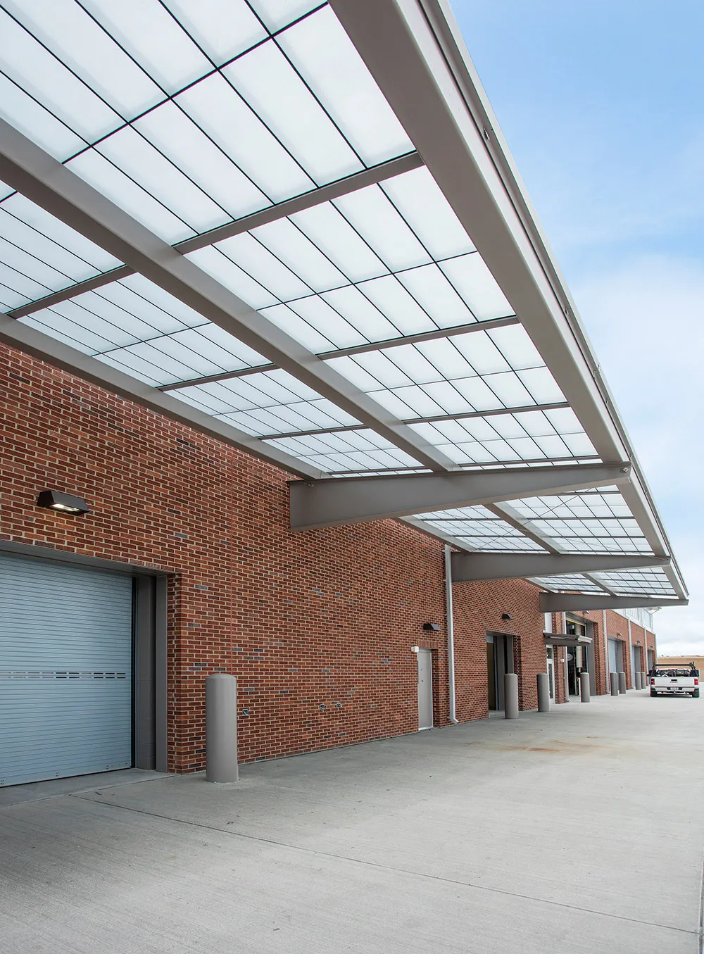 Liteway™ FRP Canopy System over parking and loading area