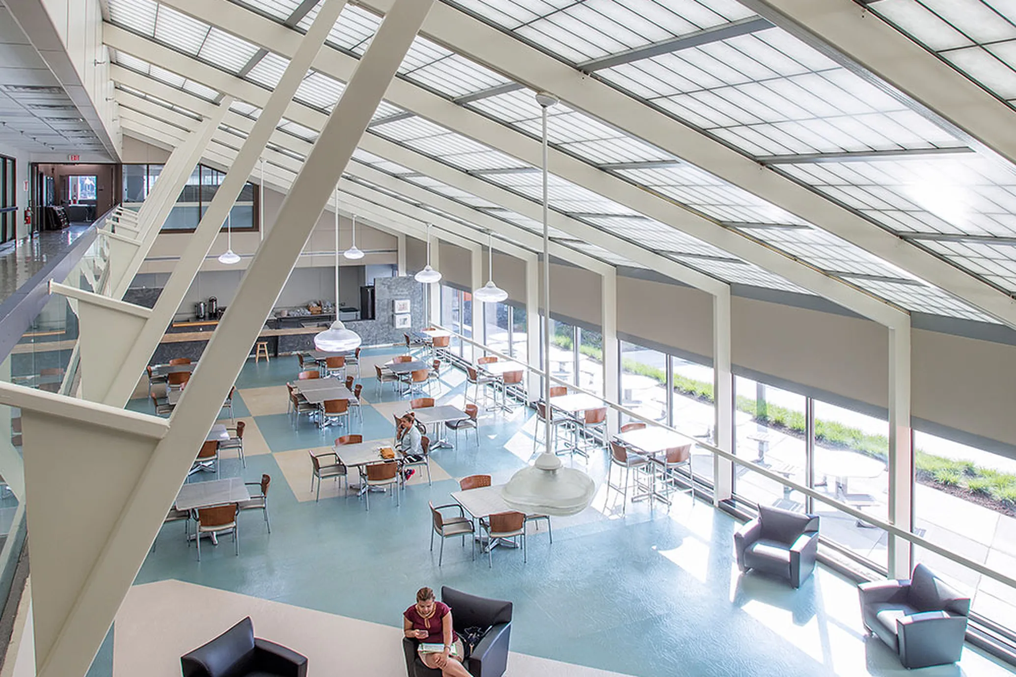 GridSpan FRP panel skylight - single slope in community college