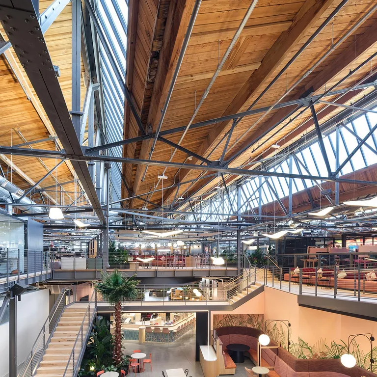 KlearSky™ custom glass skylight in large office building