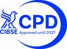 Logo for CIBSE CPD approval until 2027.