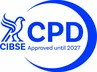 Logo for CIBSE CPD approval until 2027.