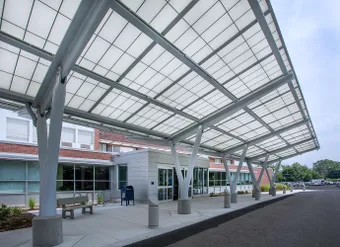 Liteway™ FRP Canopy System over entryway and drop-off area
