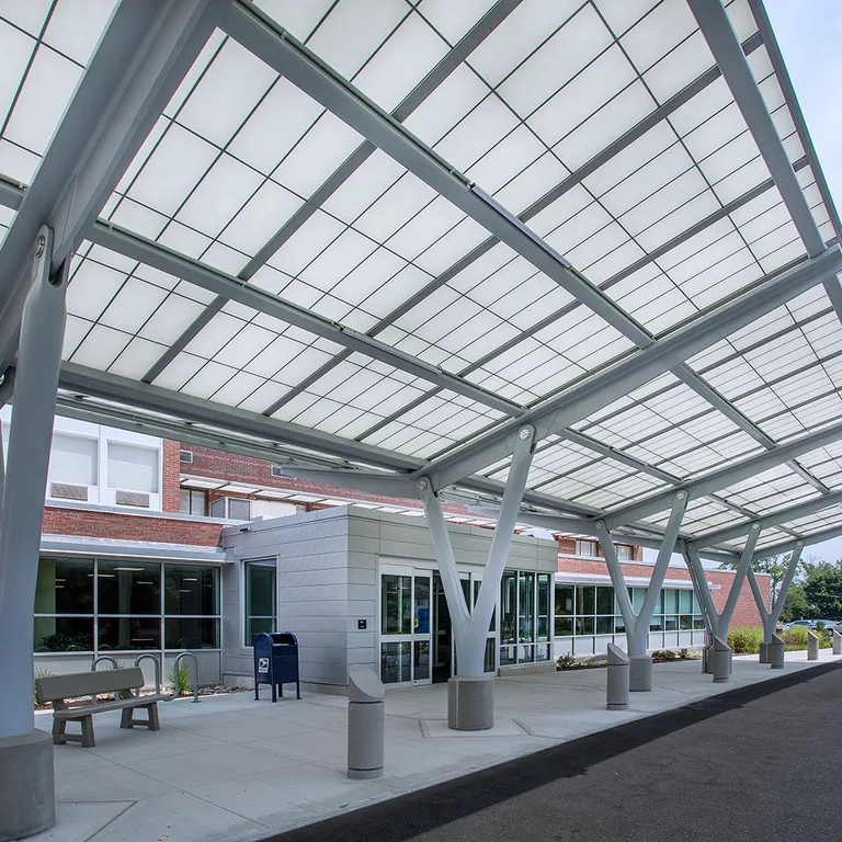 Liteway™ FRP Canopy System over entryway and drop-off area