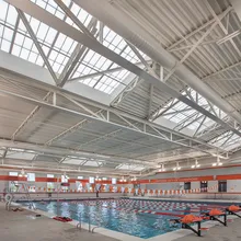 GridSpan FRP skylights over pool area in aquatic center