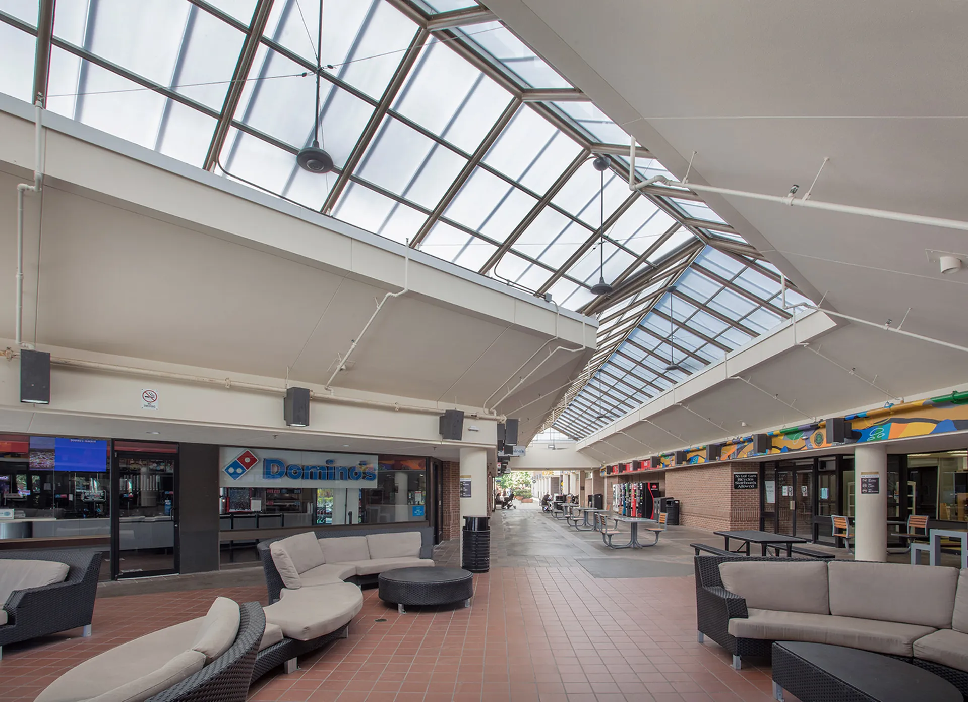 QuadSpan™ polycarbonate skylight over walkway area between two buildings.