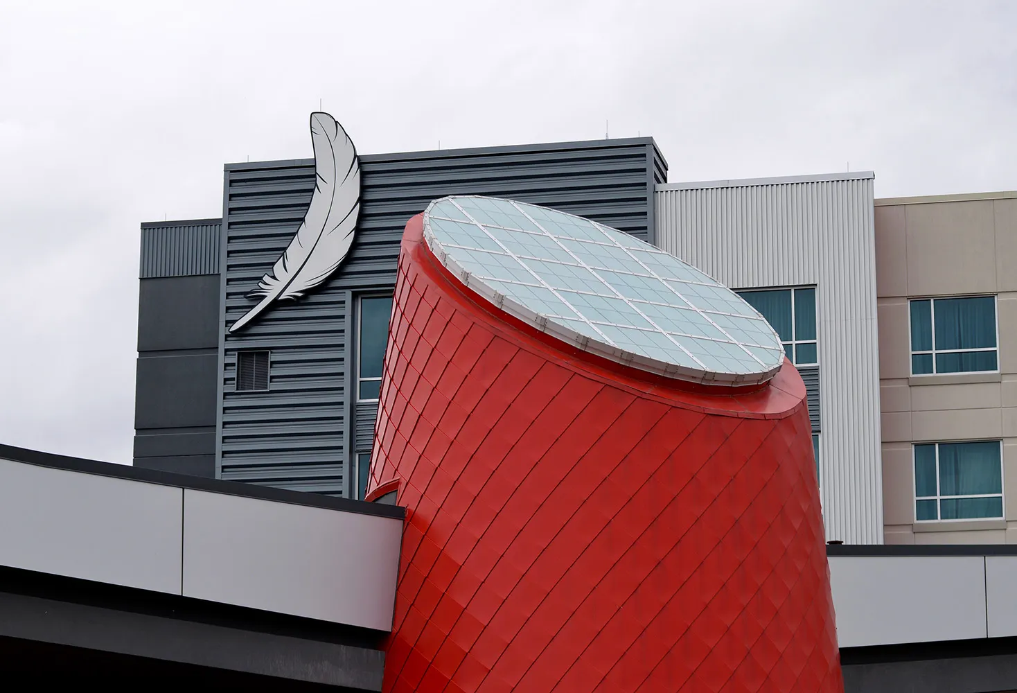 Liteway™ FRP ridge canopy system highlighting unique entryway feature
