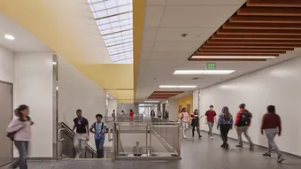 QuadSpan™ single slope skylight in education facility