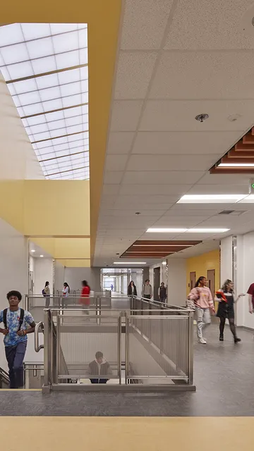 QuadSpan™ single slope skylight in education facility