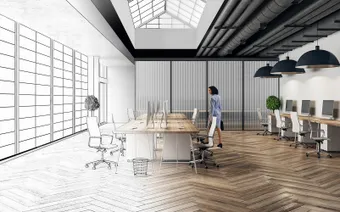 FRP wall system and skylight illustration
