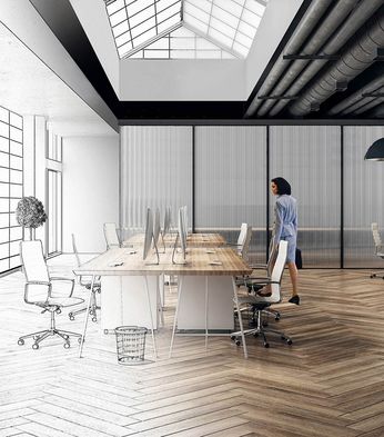 FRP wall system and skylight illustration