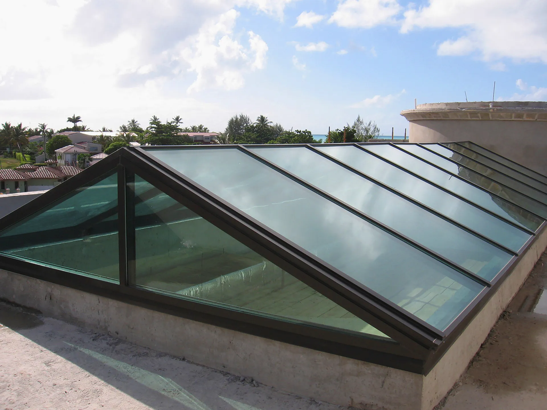 KlearSky™ custom glass ridge skylight with end walls