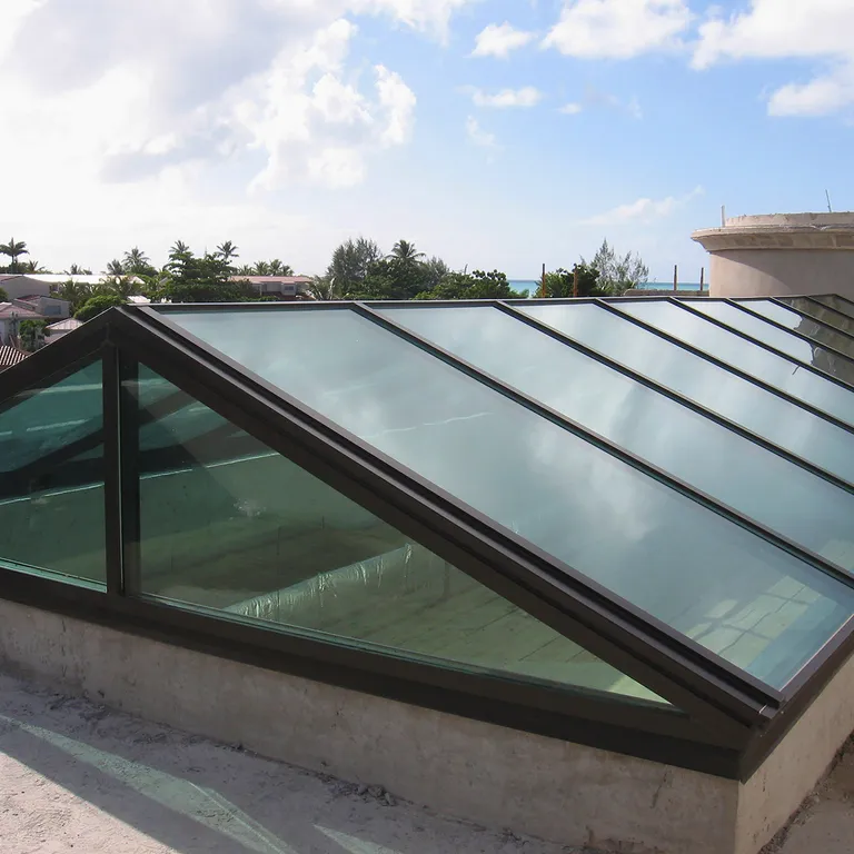 KlearSky™ custom glass ridge skylight with end walls