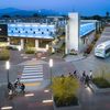 PentaClad™ polycarbonate cladding system used on parking garage transit station