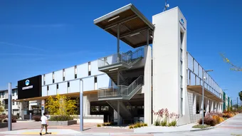 PentaClad™ Polycarbonate Cladding System used on parking garage transit center