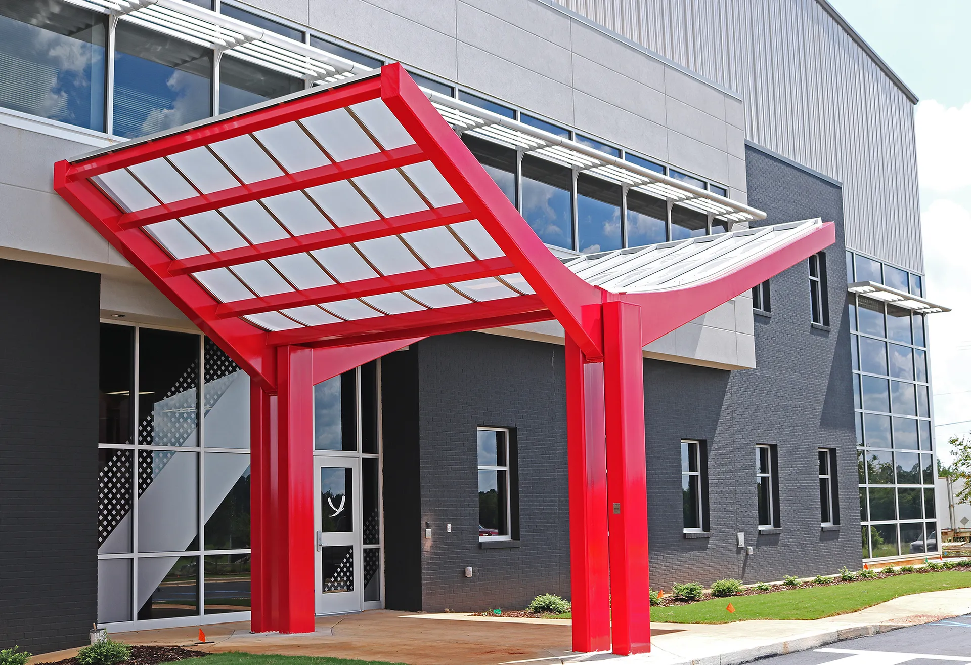 Briteway® polycarbonate canopy over entryway