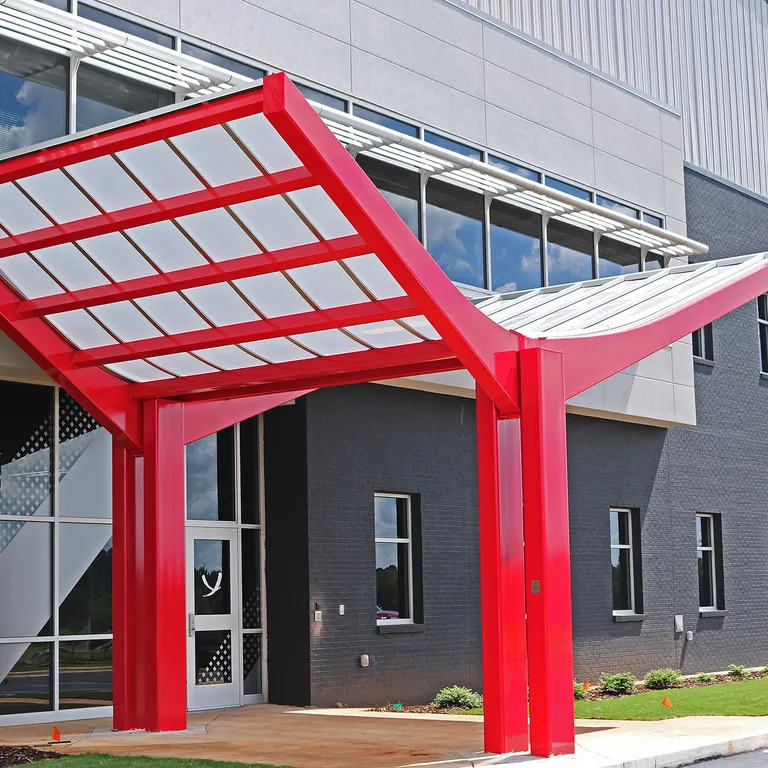 Briteway® polycarbonate canopy over entryway