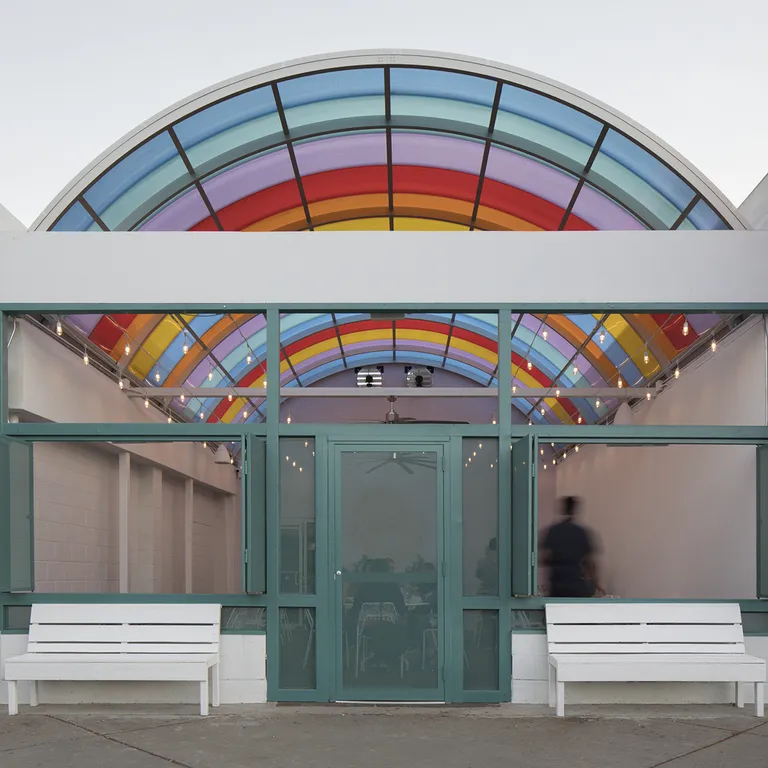 Briteway® polycarbonate canopy over restaurant patio area