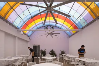 Briteway® polycarbonate canopy over restaurant patio area