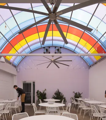 Briteway® polycarbonate canopy over restaurant patio area