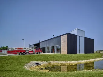 UniQuad wall system - exterior view of fire station