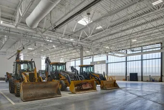 UniQuad polycarbonate wall system used on municipal facility garage