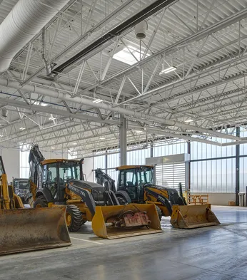 UniQuad polycarbonate wall system used on municipal facility garage