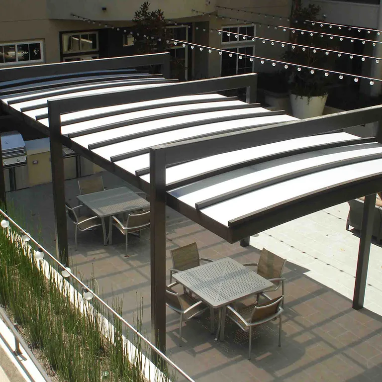 U-Lite™ Polycarbonate Canopy over patio seating area