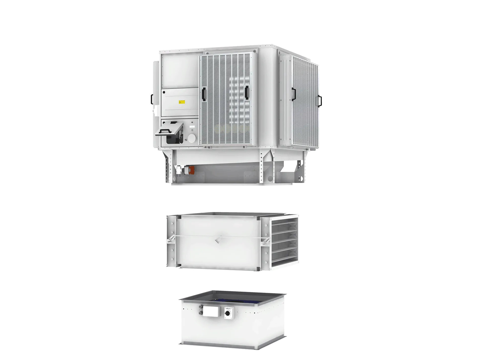 Evaporative cooling system with 3 modules for a range of applications.
