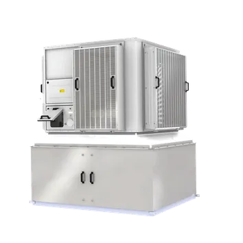 An evaporative cooler that cools and ventilates using outside air and mixed air.