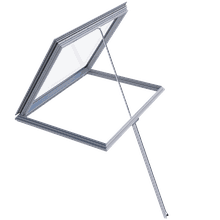Single-flap smoke vent, also suitable for daily ventilation.