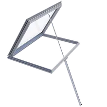 Single-flap smoke vent, also suitable for daily ventilation.