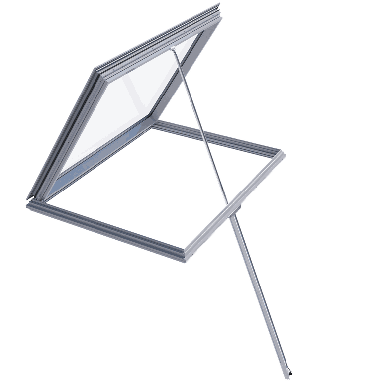 Single-flap smoke vent, also suitable for daily ventilation.