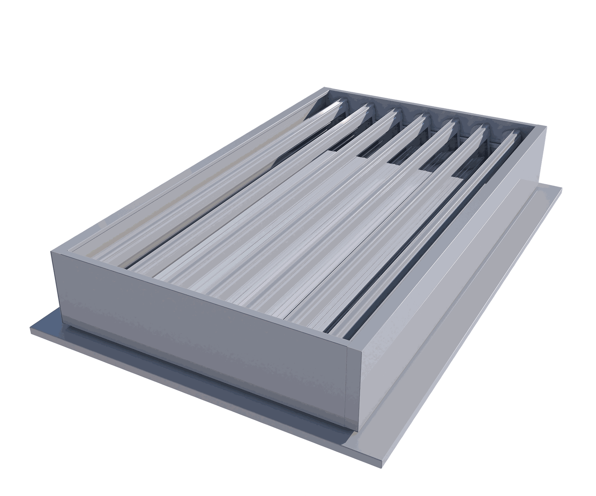 Natural louvre vent for automatic smoke extraction.
