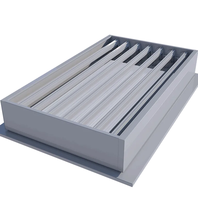 Natural louvre vent for automatic smoke extraction.